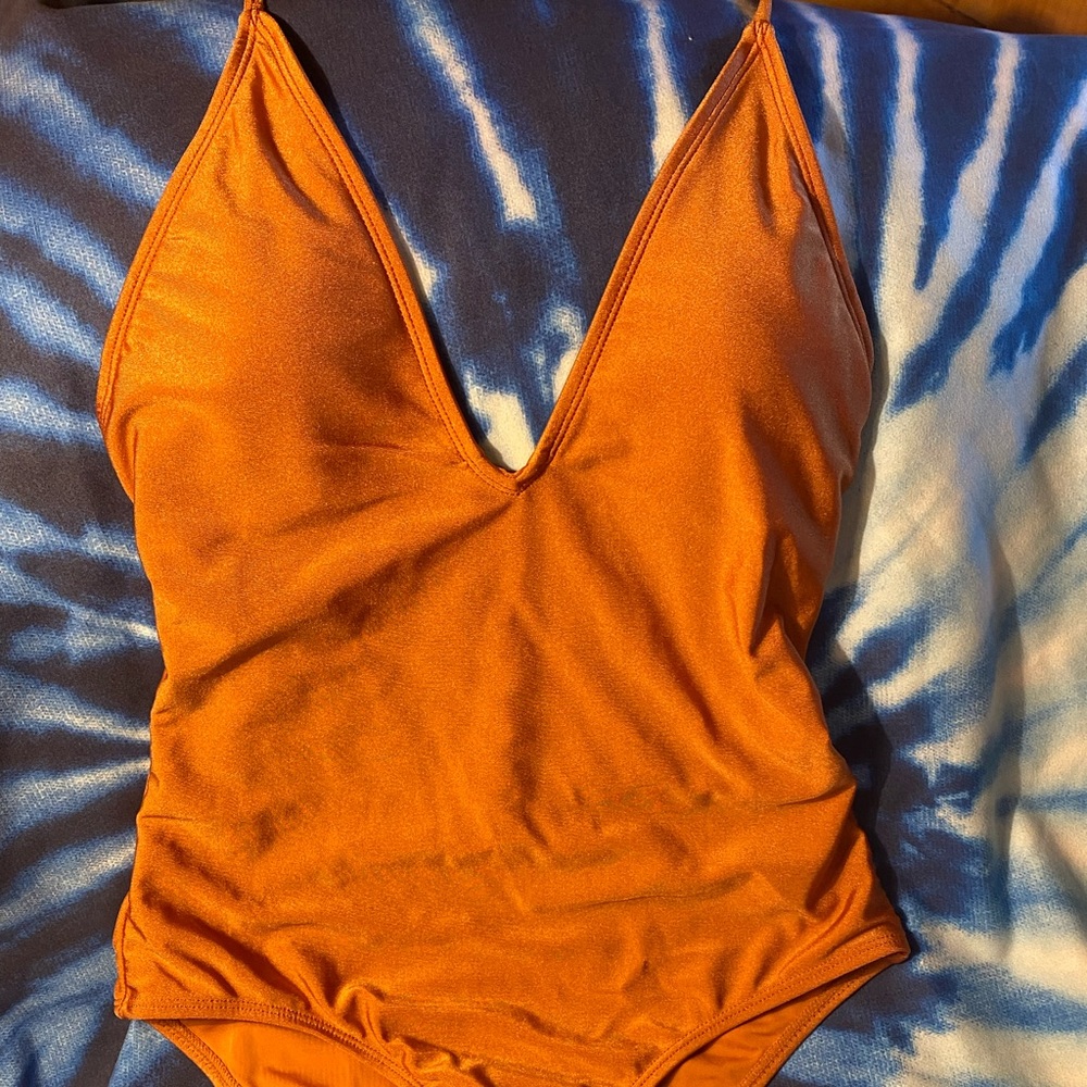 EUC Mosmann  Australia Orange V Neck Swimwear